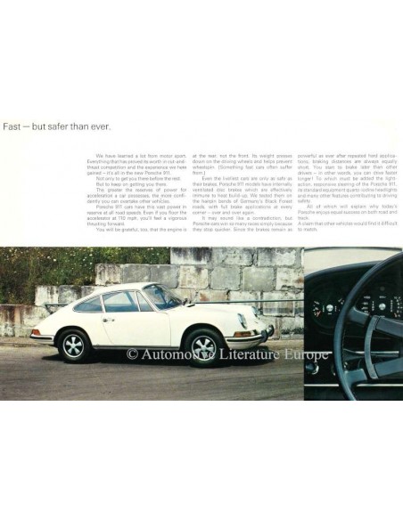 1970 PORSCHE 911 BROCHURE ENGLISH