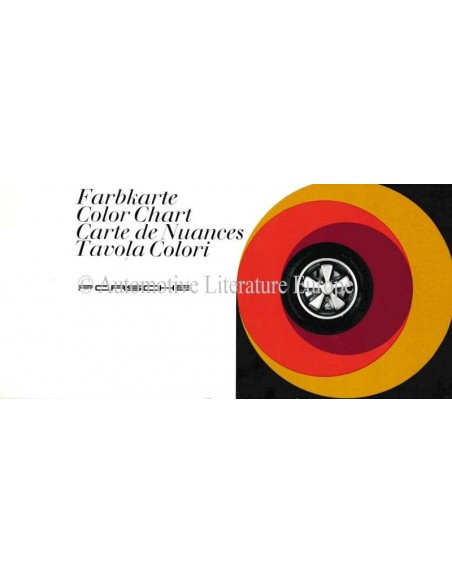 1968 PORSCHE 911 & 912 KLEURENKAART BROCHURE