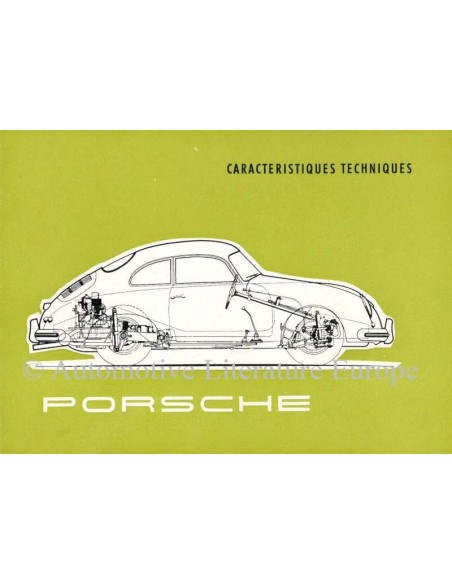 1956 PORSCHE 356A TECHNICAL SPECIFICATIONS BROCHURE FRENCH