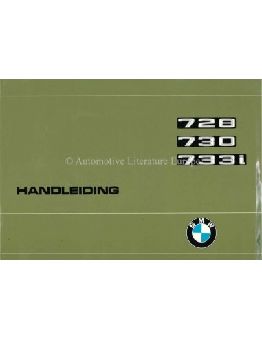 1977 BMW 7ER BETRIEBSANLEITUNG NIEDERLÄNDISCH
