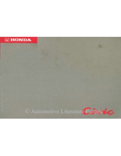 1992 HONDA CIVIC OWNER'S MANUAL HANDBOOK DUTCH