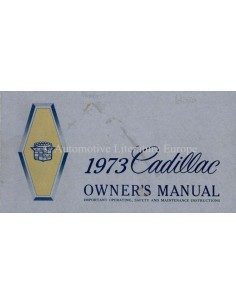 1973 CADILLAC OWNER'S MANUAL ENGLISH