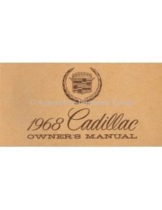 1968 CADILLAC INSTRUCTIEBOEKJE ENGELS