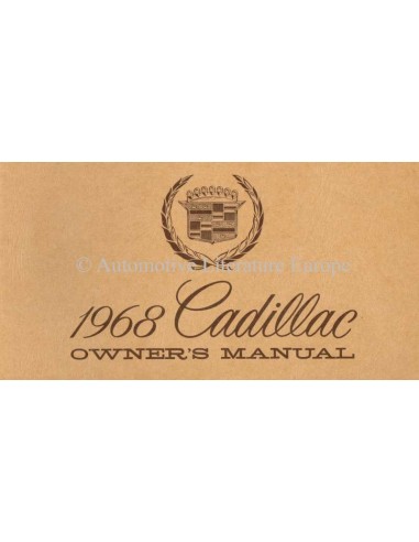 1968 CADILLAC INSTRUCTIEBOEKJE ENGELS