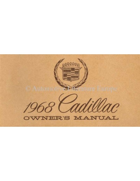 1968 CADILLAC INSTRUCTIEBOEKJE ENGELS