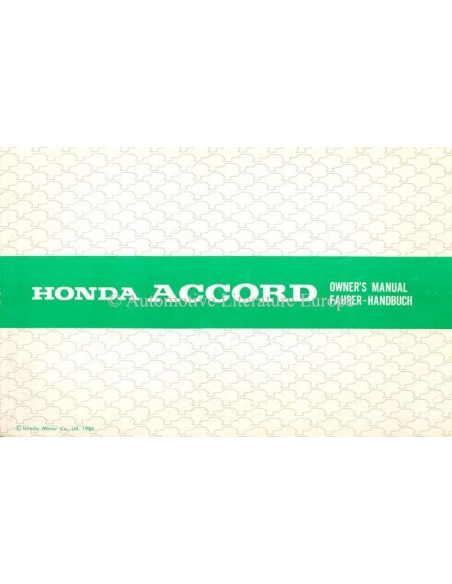 1981 HONDA ACCORD OWNER'S MANUAL