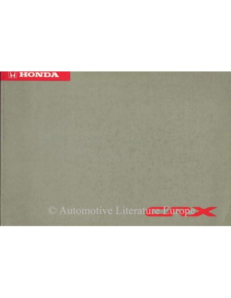 1993 HONDA CRX OWNER'S MANUAL HANDBOOK DUTCH