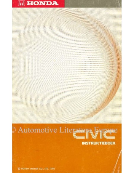 1990 HONDA CIVIC OWNER'S MANUAL HANDBOOK DUTCH