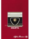 1984 ALFA ROMEO GIULIETTA BROCHURE DUTCH