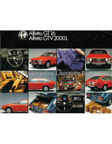 1979 ALFA ROMEO ALFETTA GT 1.6 & GTV 2000 L BROCHURE NEDERLANDS