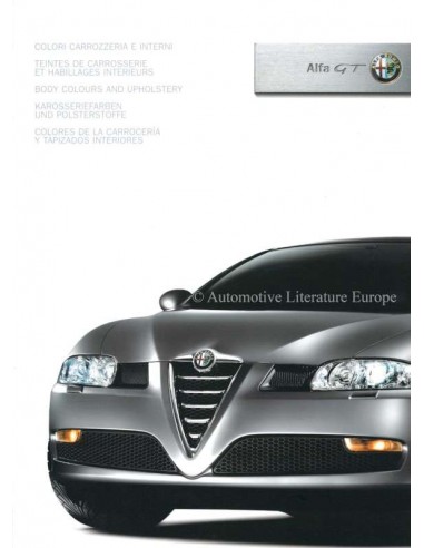 2003 ALFA ROMEO GT  BODY COLOURS AND UPHOLSTERY BROCHURE 