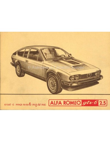 1980 ALFA ROMEO GTV6 2.5 BETRIEBSANLEITUNG ITALIEN