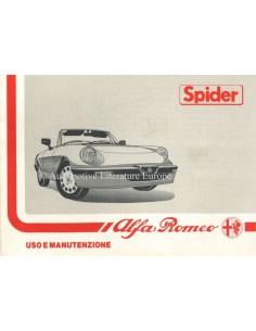 1989 ALFA ROMEO SPIDER INSTRUCTIEBOEKJE ITALIAANS