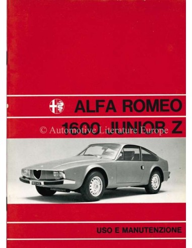 1972 ALFA ROMEO JUNIOR ZAGATO OWNERS MANUAL ITALIAN