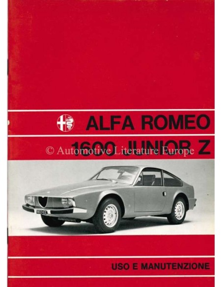 1972 ALFA ROMEO JUNIOR ZAGATO BETRIEBSANLEITUNG ITALIENISCH