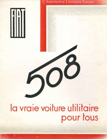 1937 FIAT 508/C LEAFLET FRENCH
