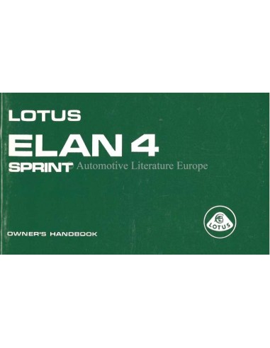 1972 LOTUS ELAN 4 SPRINT INSTRUCTIEBOEKJE ENGELS