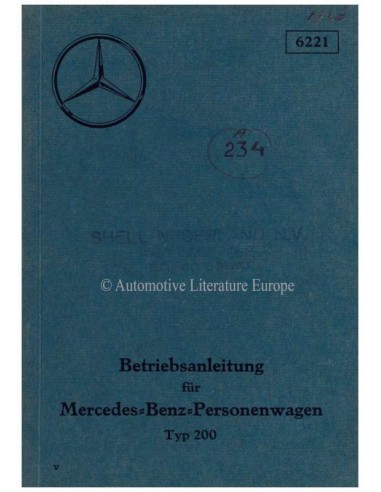 1936 MERCEDES BENZ TYPE 200 BETRIEBSANLEITUNG DEUTSCH