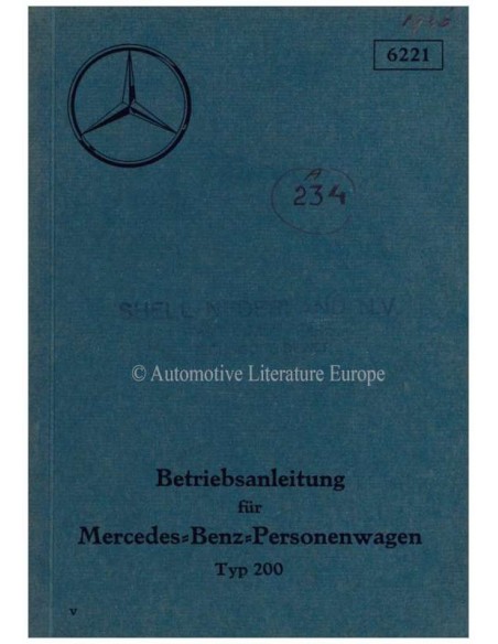 1936 MERCEDES BENZ TYPE 200 OWNERS MANUAL GERMAN