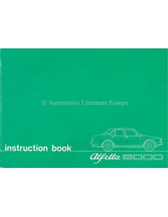 1977 ALFA ROMEO ALFETTA 2000 INSTRUCTIEBOEKJE ENGELS