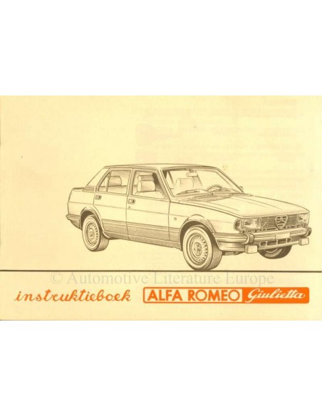 1981 ALFA ROMEO GIULIETTA OWNERS MANUAL DUTCH