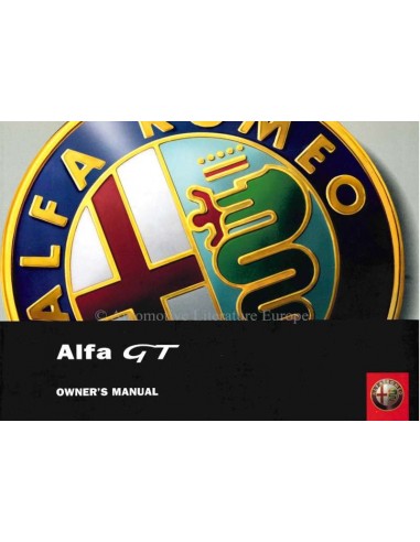 2004 ALFA ROMEO GT INSTRUCTIEBOEKJE ENGELS