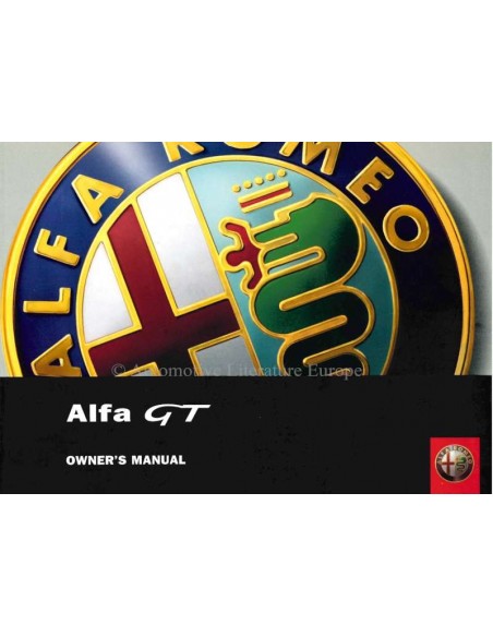 2004 ALFA ROMEO GT INSTRUCTIEBOEKJE ENGELS