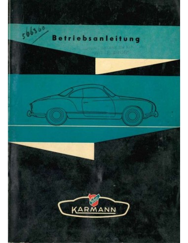1956 VOLKSWAGEN KARMANN GHIA OWNERS MANUAL GERMAN