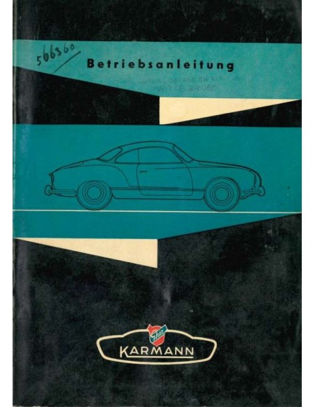 1956 VOLKSWAGEN KARMANN GHIA HANDLEIDING DUITS