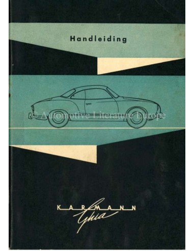 1959 VOLKSWAGEN KARMANN GHIA OWNERS MANUAL DUTCH