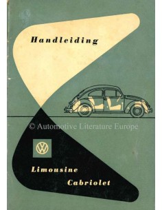 1953 VOLKSWAGEN KEVER LIMOUSINE CABRIOLET INSTRUCTIEBOEKJE NEDERLANDS