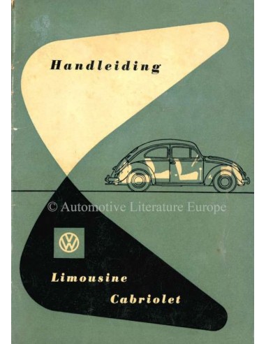 1953 VOLKSWAGEN LIMOUSINE CONVERTIBLE OWNERS MANUAL DUTCH