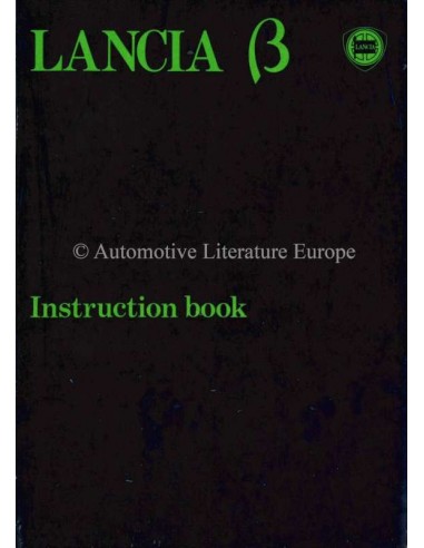 1980 LANCIA BETA LIMOUSINE BETRIEBSANLEITUNG ENGLISCH