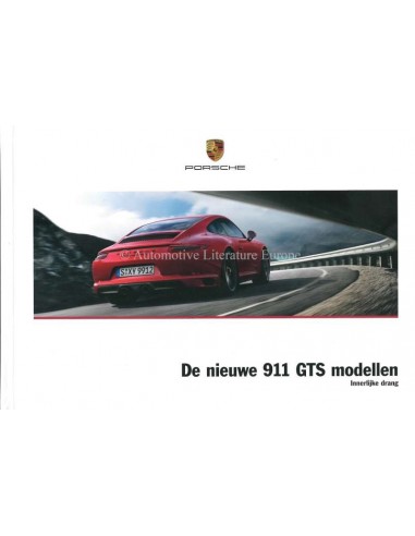 2017 PORSCHE 911 CARRERA GTS HARDCOVER PROSPEKT NIEDERLÄNDISCH