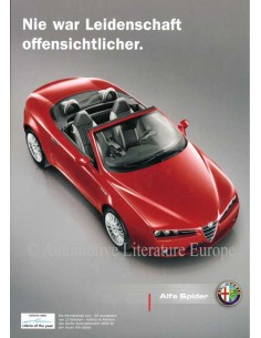 2006 ALFA ROMEO SPIDER LEAFLET DUITS