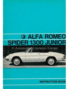 1968 ALFA ROMEO SPIDER 1300 INSTRUCTIEBOEKJE ENGELS