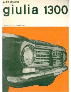 1967 ALFA ROMEO GIULIA 1300 INSTRUCTIEBOEKJE FRANS