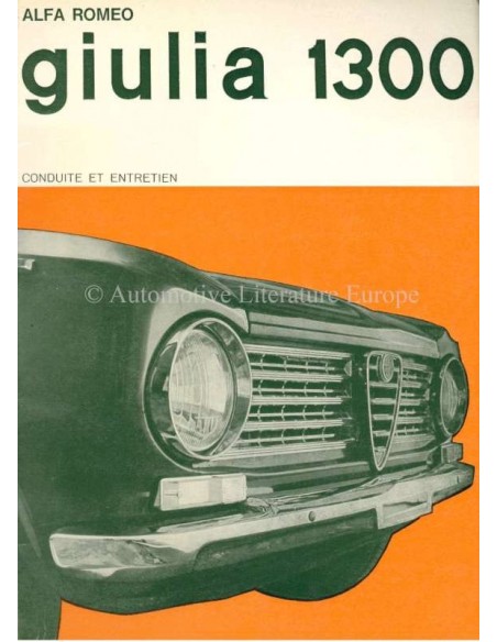 1967 ALFA ROMEO GIULIA 1300 OWNERS MANUAL FRENCH