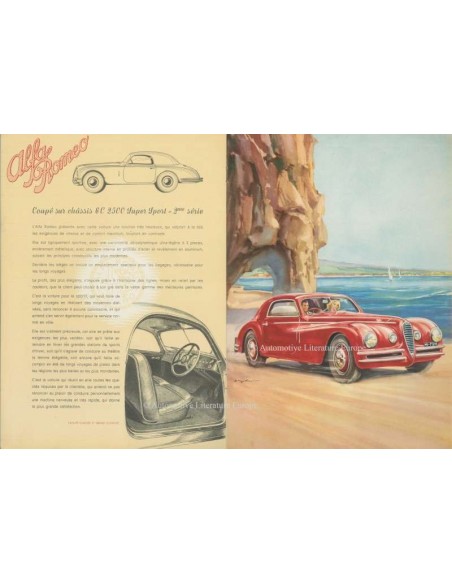 1947 ALFA ROMEO 6C SPORT & SUPER SPORT BROCHURE FRENCH