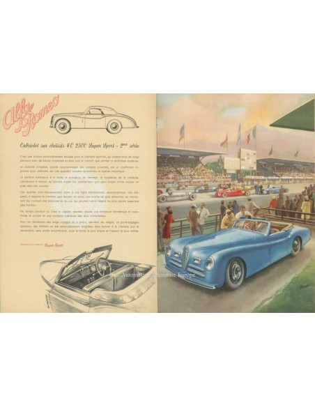 1947 ALFA ROMEO 6C SPORT & SUPER SPORT BROCHURE FRENCH