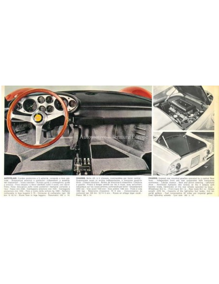1969 FERRARI DINO 246 GT PININFARINA BROCHURE