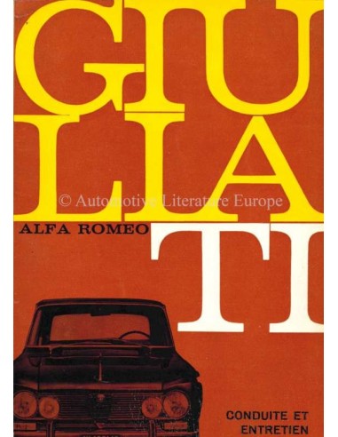 1965 ALFA ROMEO GIULIA 1600 TI INSTRUCTIEBOEKJE FRANS