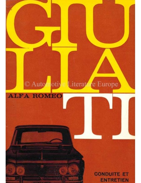 1965 ALFA ROMEO GIULIA 1600 TI BETRIEBSANLEITUNG FRANZÖSISCH