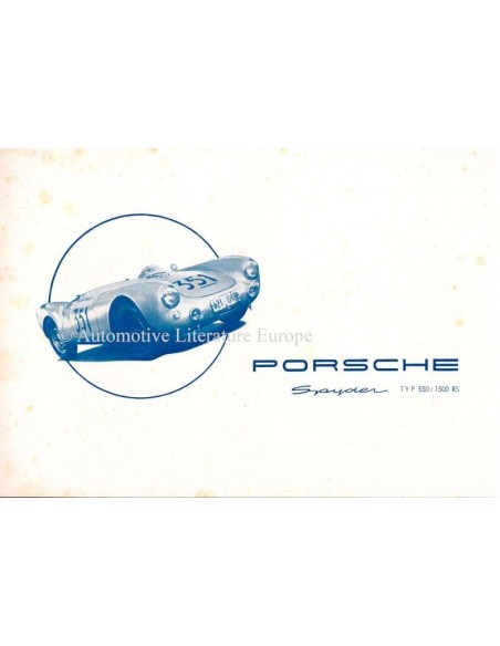1954 PORSCHE 550 SPYDER / 1500 RS BROCHURE DUITS