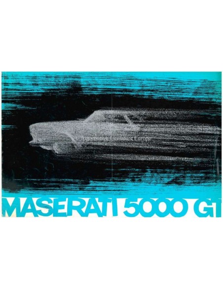 1959 MASERATI 5000 GT COUPE 2+2 INIEZIONE BROCHURE