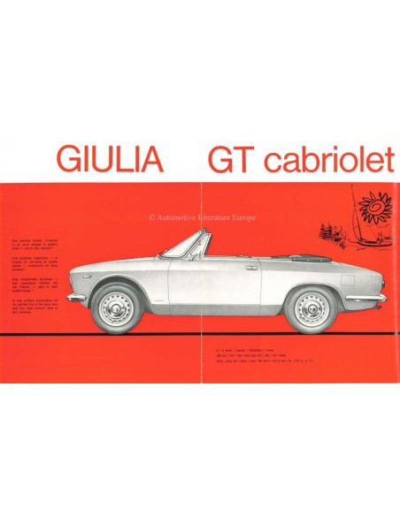 1965 ALFA ROMEO GIULIA SPRINT GT / GTC BROCHURE GERMAN