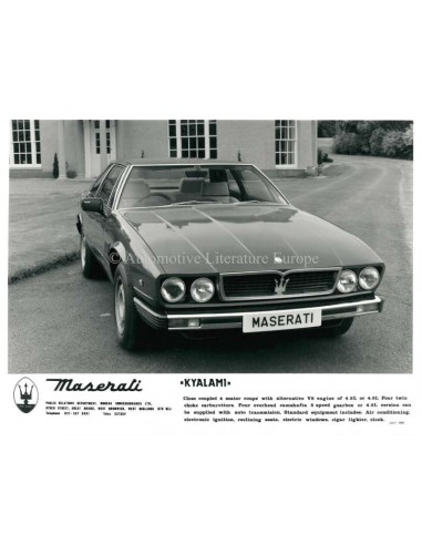 1980 MASERATI KYALAMI PRESS PHOTO