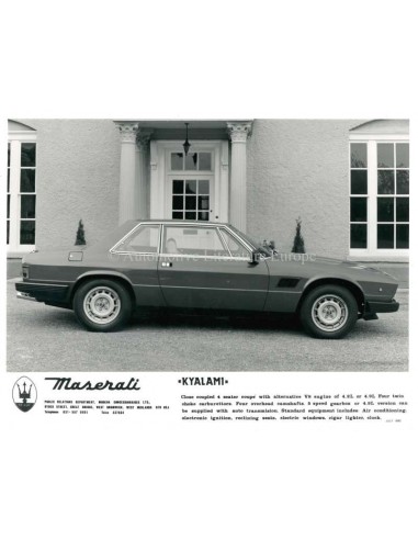 1980 MASERATI KYALAMI PERSFOTO