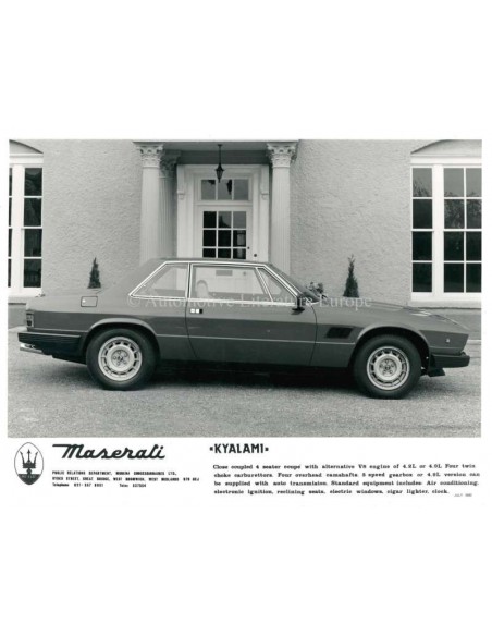 1980 MASERATI KYALAMI PRESSE BILD
