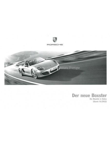 2013 PORSCHE BOXSTER HARDBACK BROCHURE GERMAN